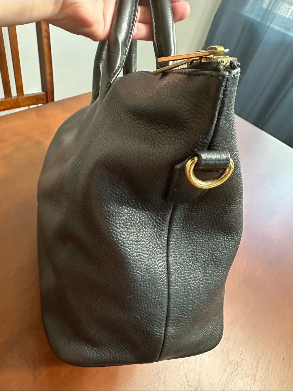 Barneys New York Black Leather Satchel - Picture 4 of 13